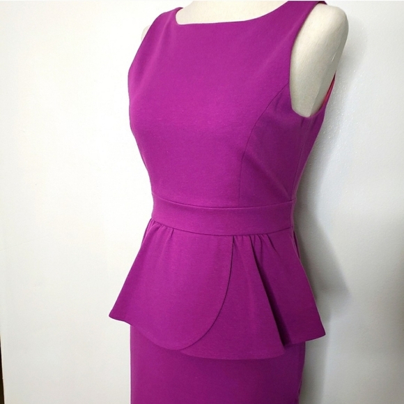 Tibi Norma Chic Jersey Knit Peplum Dress Casual Office Barbiecore Spring Luxury - Picture 1 of 16